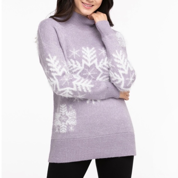 Ricki's Sweaters - 2/$40 Ricki’s Snowflake Sweater Lavender White Size M NWT